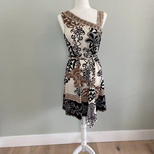 Sleek Beaded Tie-Waist Hale Bob Dress